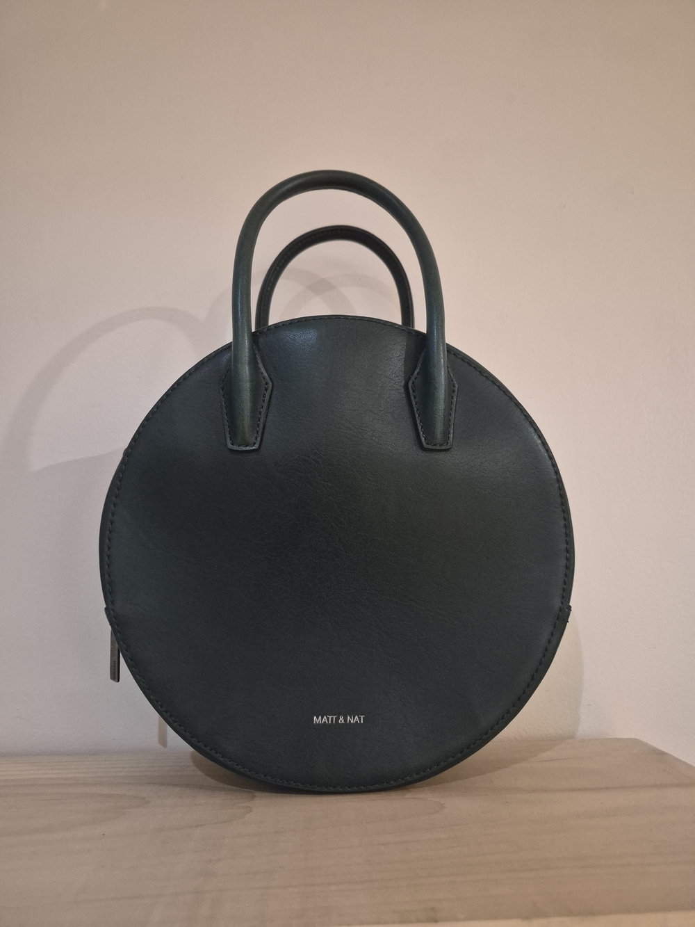 Matt & Nat Round Top-Handle Bag in Deep Green
